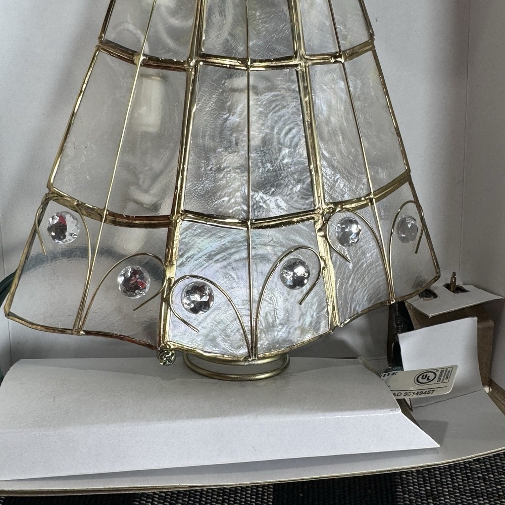 Vtg NOS Kurt Adler 10 Light Gold Capiz Angel Christmas Tree Topper 9 Inch - Picture 5 of 7